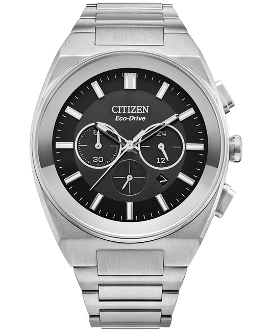Citizen Eco-Drive Men's Chronograph Modern Axiom Stainless Steel Bracelet Watch 43mm
