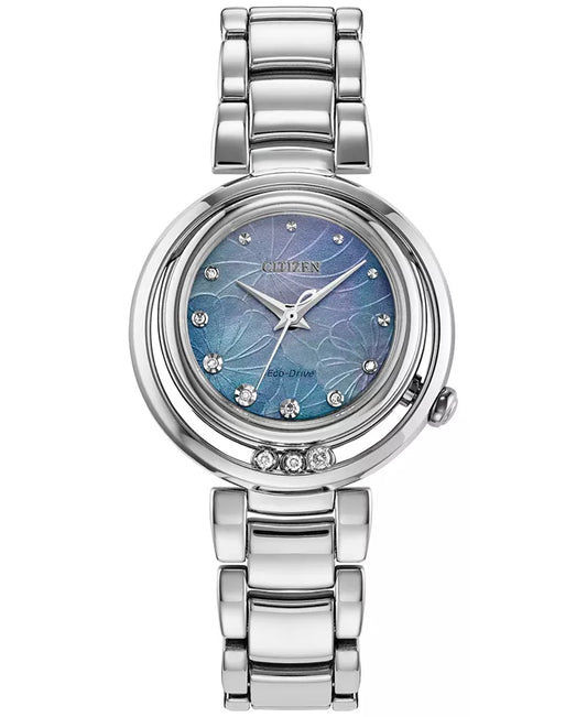 Citizen Eco-Drive Women's Arcly Diamond (1/10 ct. t.w.) Stainless Steel Bracelet Watch 30mm
