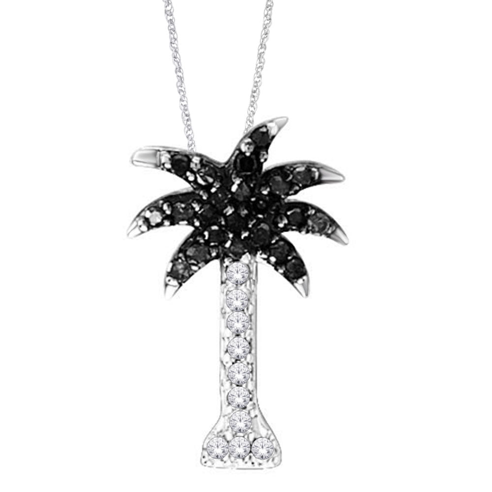 14K White Gold 1/8 Ct.tw. Diamond Slides Pendant