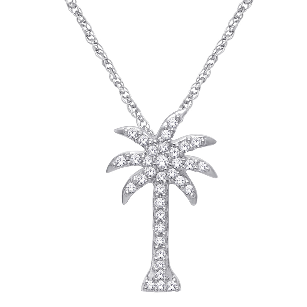 14K White Gold 1/5 ct.tw. Diamond Slide Pendant