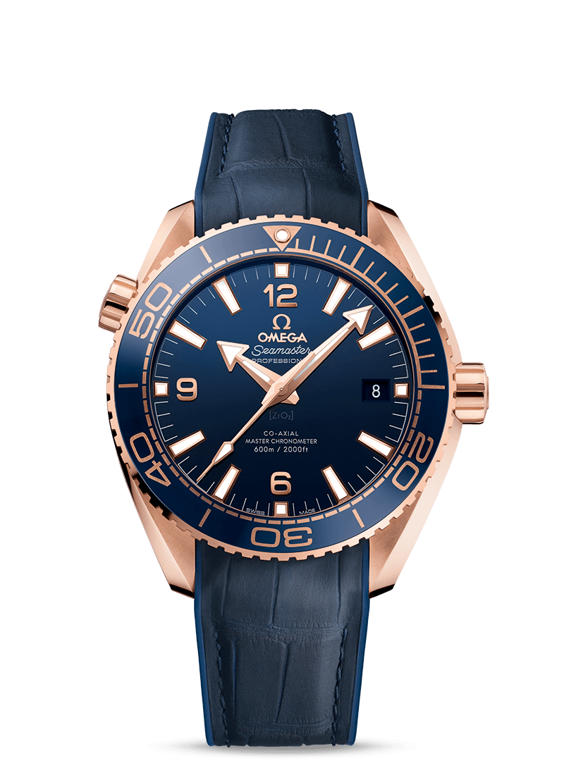 PLANET OCEAN 600 M OMEGA CO-AXIAL MASTER CHRONOMETER 43.5
MM
Sedna gold on leather strap with rubber lining