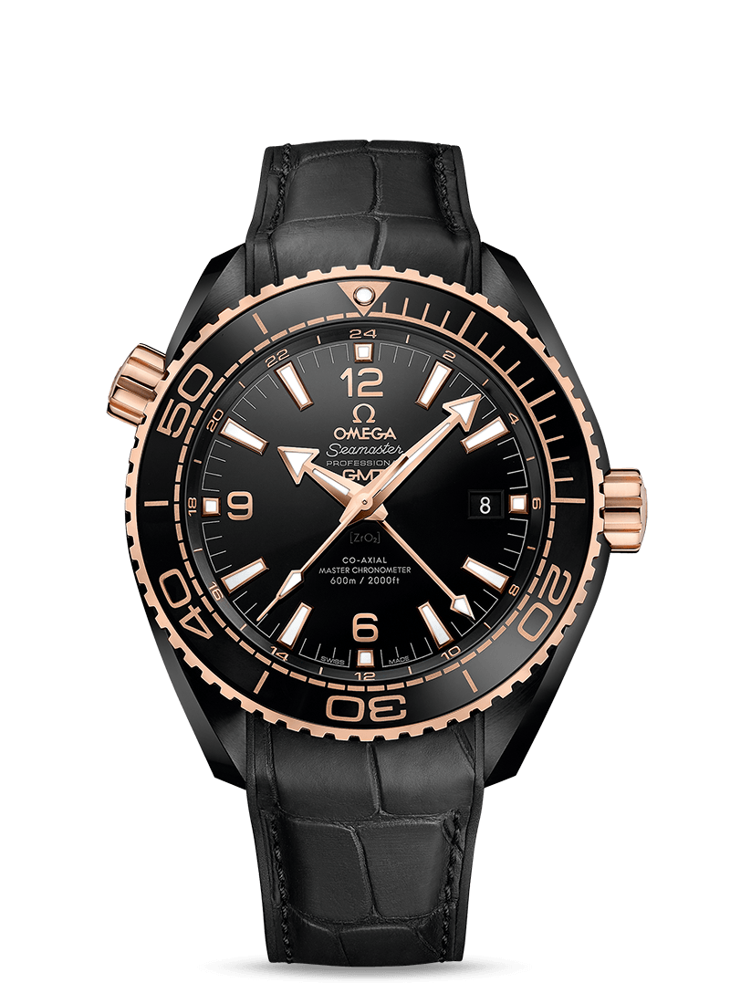 PLANET OCEAN 600 M OMEGA CO-AXIAL MASTER CHRONOMETER GMT
45.5 MM
Black ceramic on leather strap with rubber lining