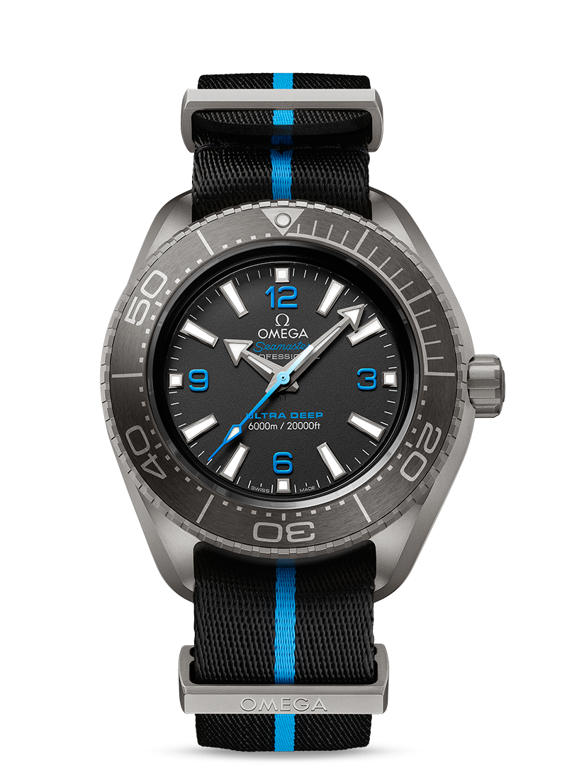 PLANET OCEAN 6000M
CO‑AXIAL MASTER CHRONOMETER 45.5 MM
Titanium on NATO strap