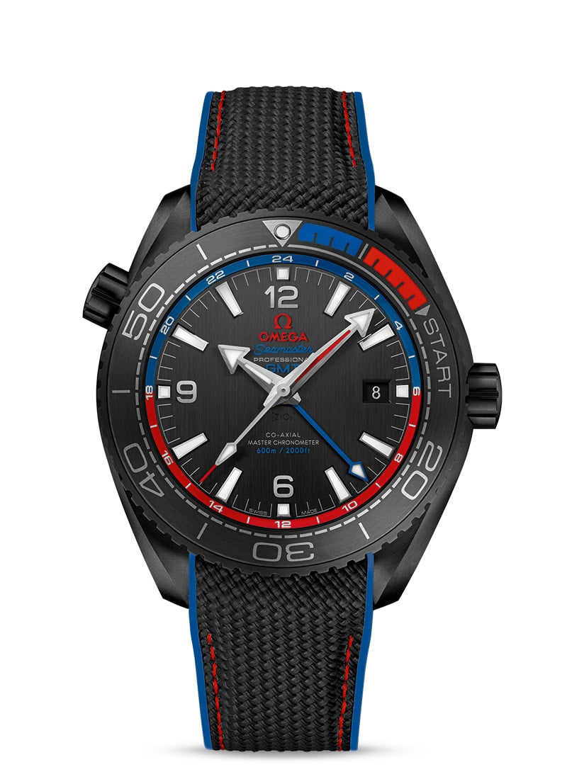 PLANET OCEAN 600M OMEGA CO-AXIAL MASTER CHRONOMETER GMT 45.5 MM
"ETNZ" DEEP BLACK
Black ceramic on rubber strap