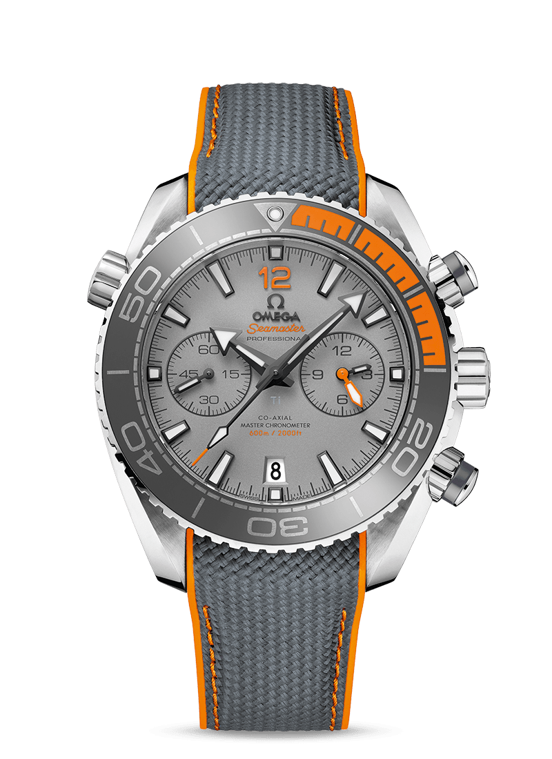 PLANET OCEAN 600 M OMEGA CO-AXIAL MASTER CHRONOMETER
CHRONOGRAPH 45.5 MM
Titanium on rubber strap