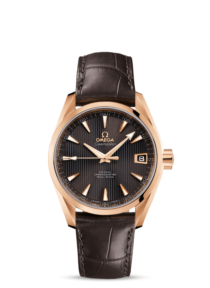 AQUA TERRA 150 M OMEGA CO-AXIAL 38.5 MM
Red gold on leather strap