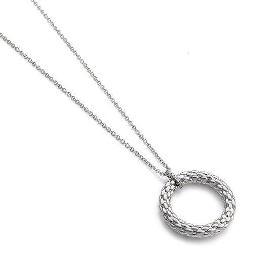 Fope Lovely Daisy White Gold O Pendant Necklace