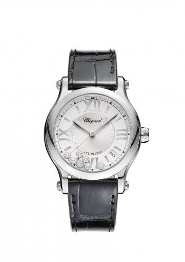 HAPPY SPORT 36 MM AUTOMATIC WATCH STAINLESS STEEL AND DIAMONDS