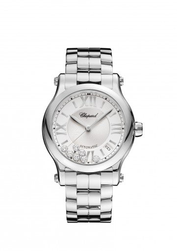 HAPPY SPORT 36 MM AUTOMATIC WATCH STAINLESS STEEL AND DIAMONDS