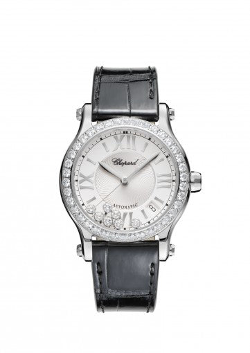 HAPPY SPORT 36 MM AUTOMATIC WATCH STAINLESS STEEL AND DIAMONDS