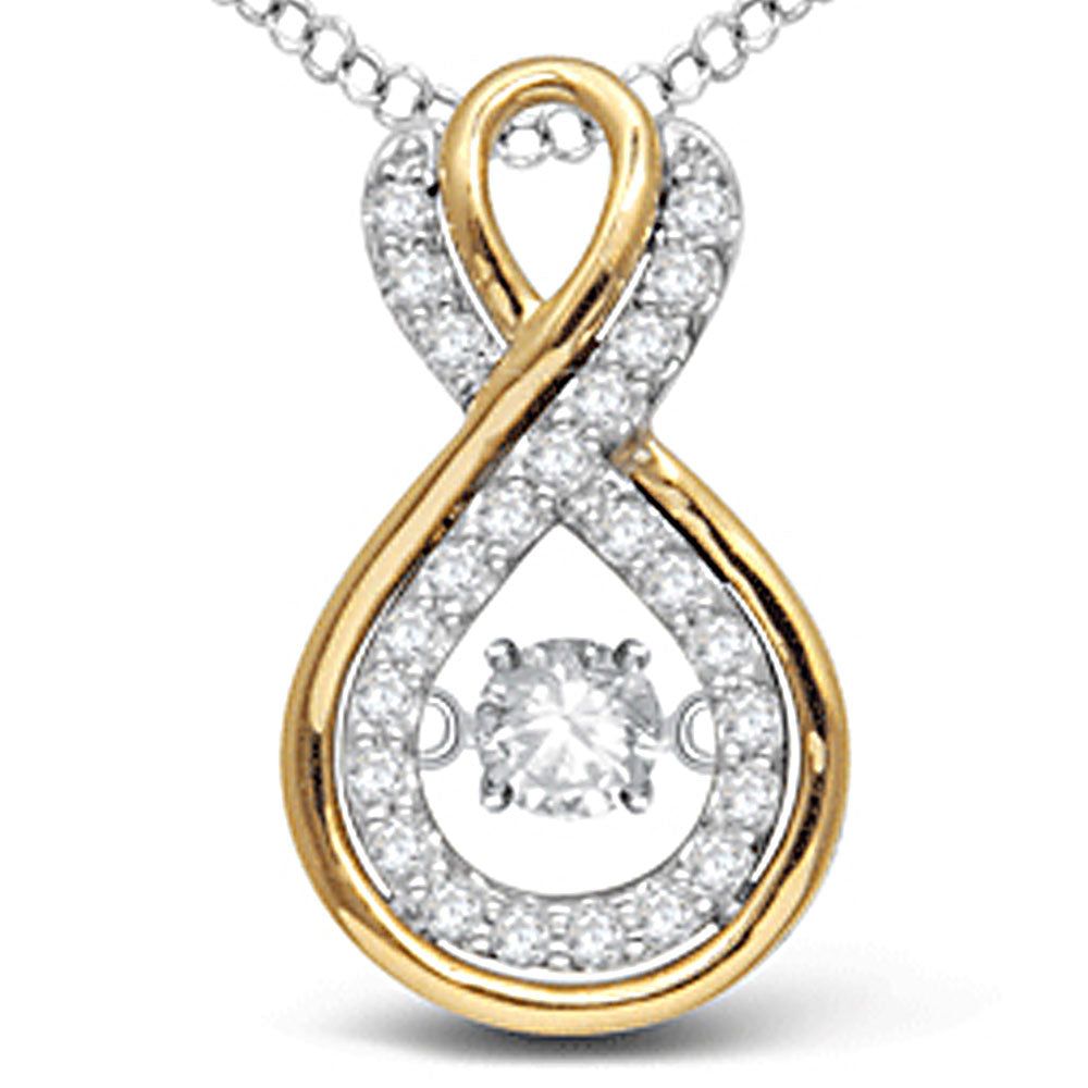 14K Yellow Gold Dancing Diamond Pendant