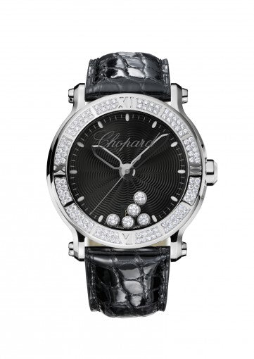 HAPPY SPORT 42 MM WATCH STAINLESS STEEL AND DIAMONDS