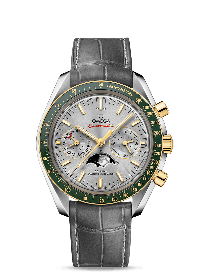 Steel ‑ yellow gold on leather strap
MOONWATCH
OMEGA CO‑AXIAL MASTER CHRONOMETER MOONPHASE CHRONOGRAPH 44.25 MM