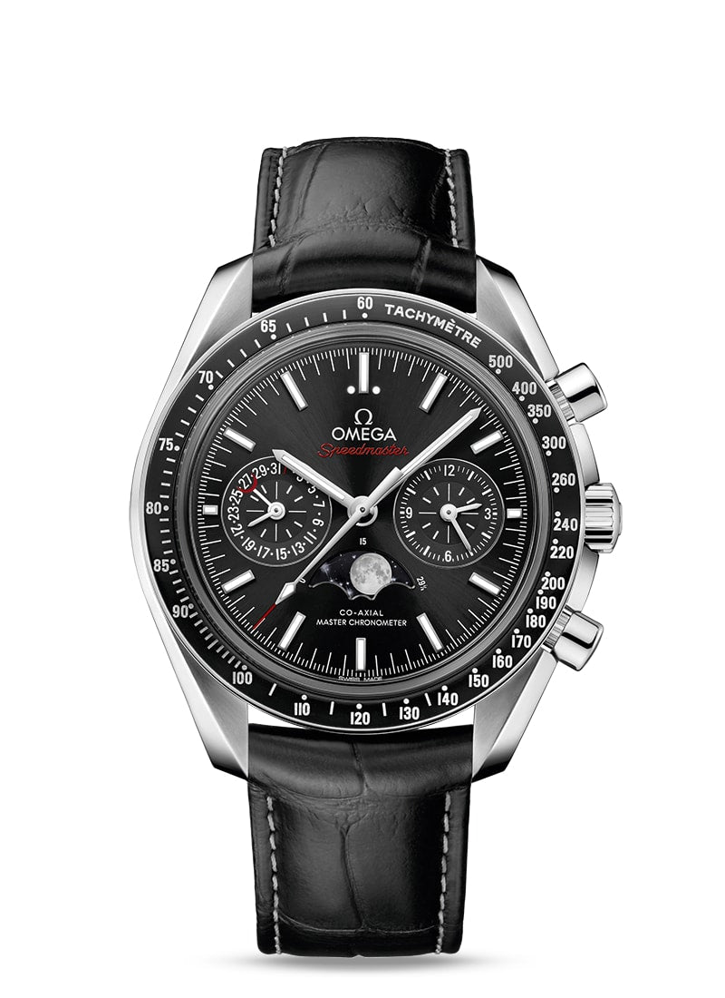 MOONWATCH OMEGA CO-AXIAL MASTER CHRONOMETER MOONPHASE CHRONOGRAPH 44.25 MM
Steel on leather strap