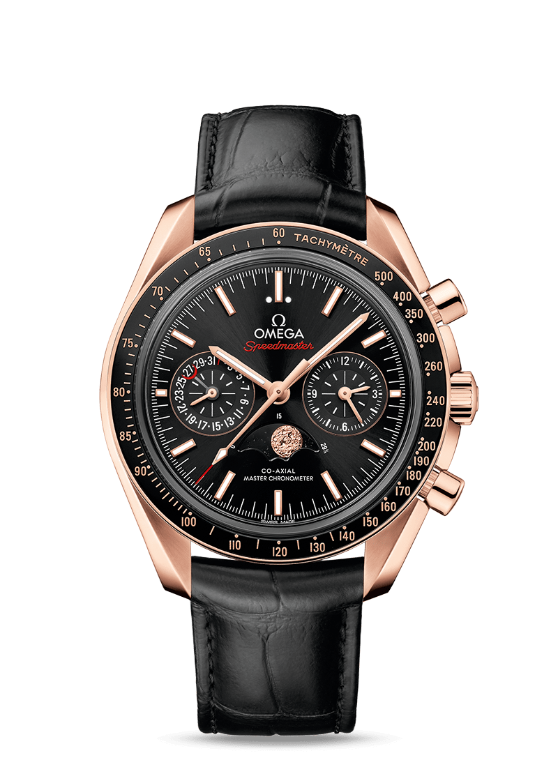 Sedna™ gold on leather strap
MOONWATCH
OMEGA CO‑AXIAL MASTER CHRONOMETER MOONPHASE CHRONOGRAPH 44.25 MM