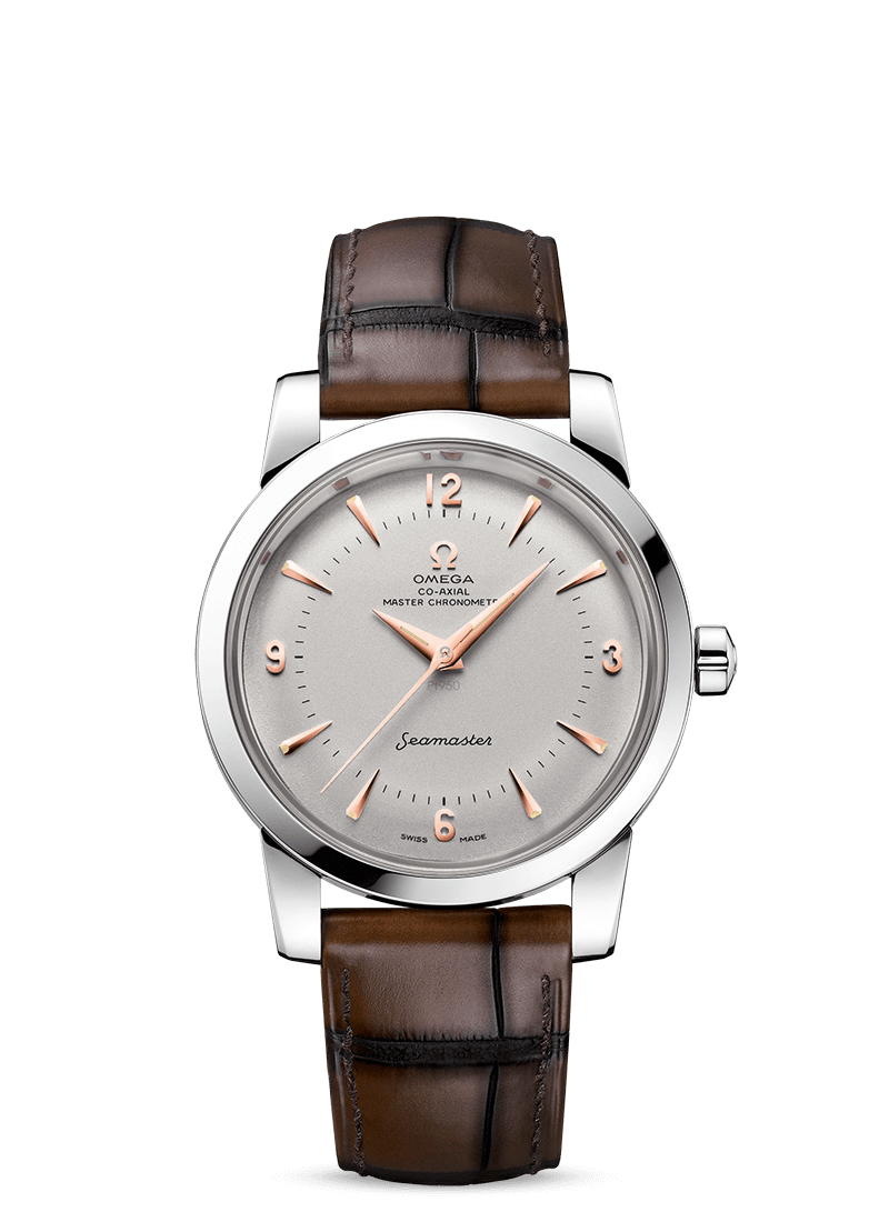Platinum on leather strap
Seamaster
SEAMASTER 1948
OMEGA CO‑AXIAL MASTER CHRONOMETER 38 MM