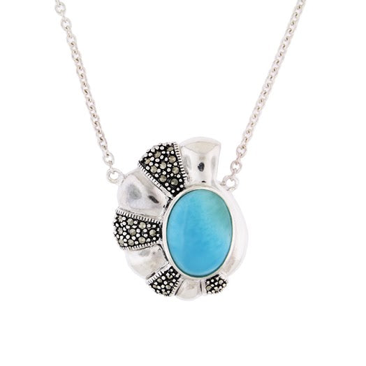 Beautiful Larimar Pendant in Sterling Silver