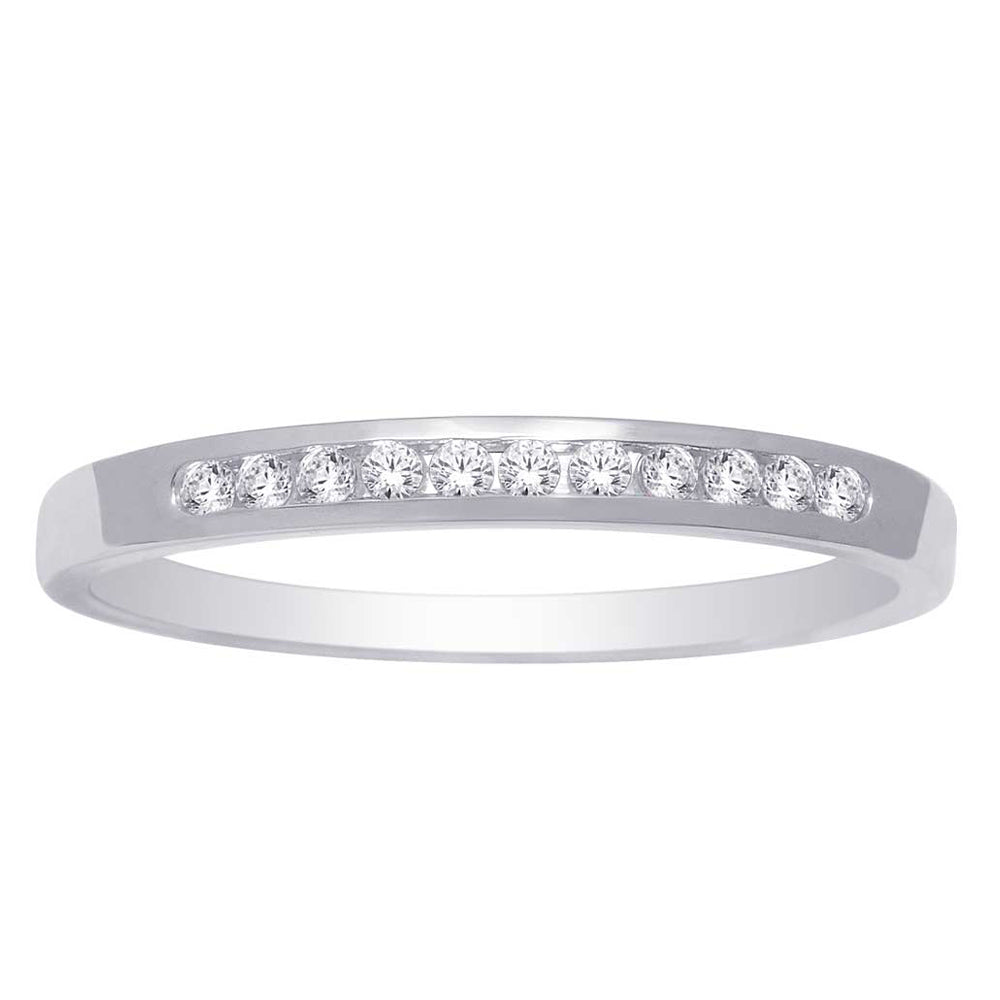 14K White Gold 1/6 ct.tw. Diamond Machine Band