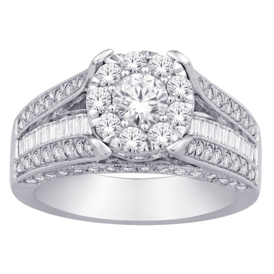 14K White Gold 2 Ct.tw. Diamond Engagement Ring