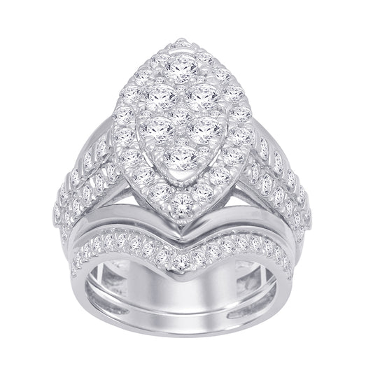 14K White Gold 3 ct.tw. Diamond Bridal Ring