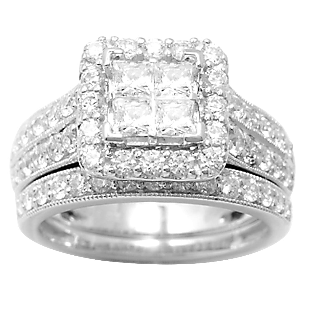 14K White Gold 2 ct.tw. Diamond Bridal Ring