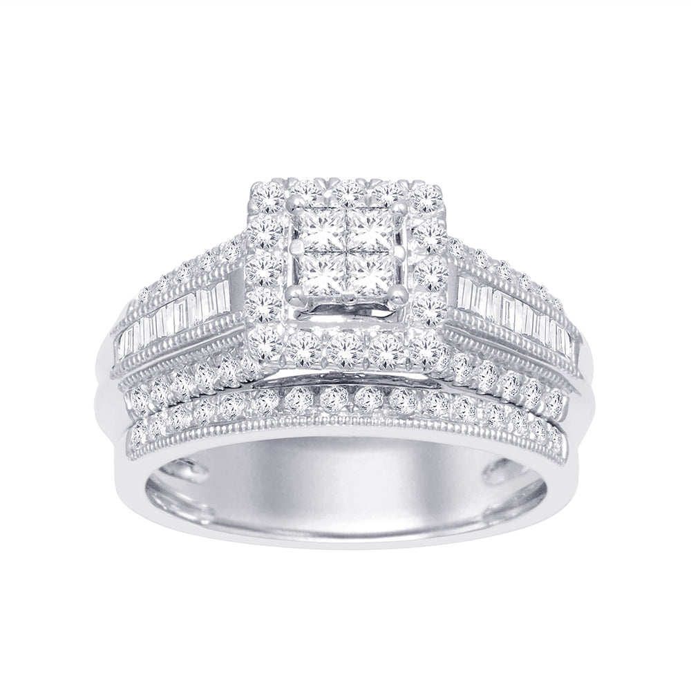 14K White Gold 1 ct.tw. Diamond Bridal Ring