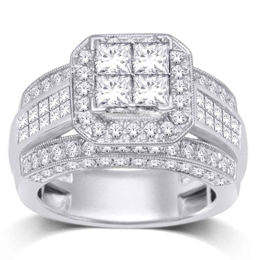 14K White Gold 2 Ct.tw. Diamond Engagement Ring