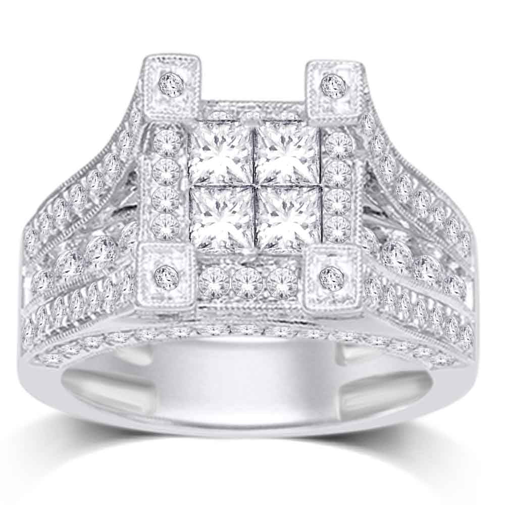 14K White Gold 2 Ct.tw. Diamond Engagement Ring