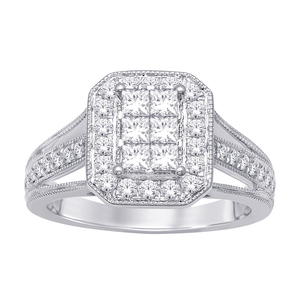 14K 1 ct.tw. Diamond Head Ring