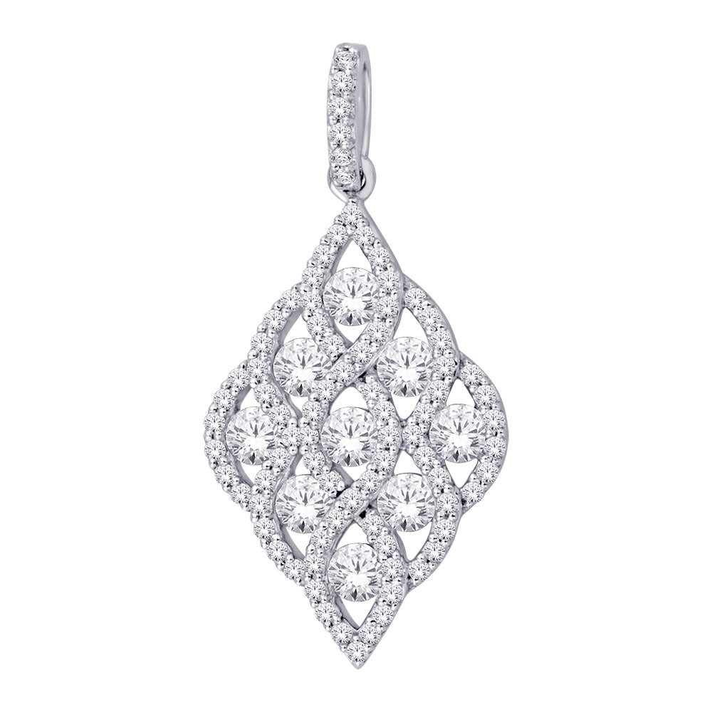 14K White Gold 1 1/5 ct.tw. Diamond Fashion Pendant