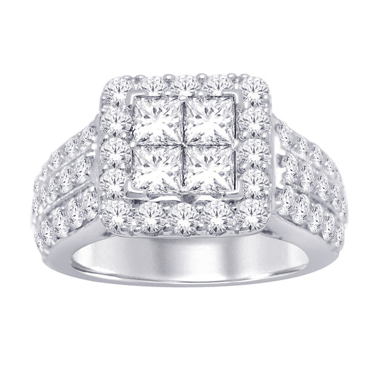 14K White Gold 3 1/3 ct.tw. Diamond Bridal Ring