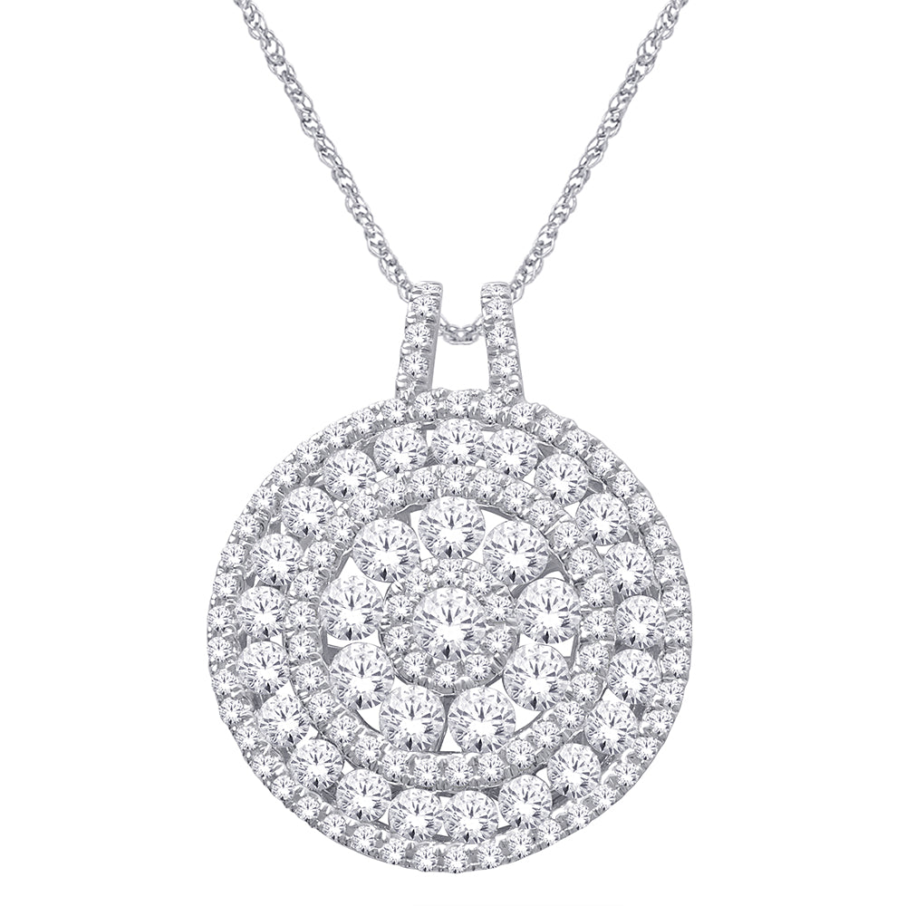 14K White Gold 2 1/6 ct.tw. Diamond Fashion Pendant