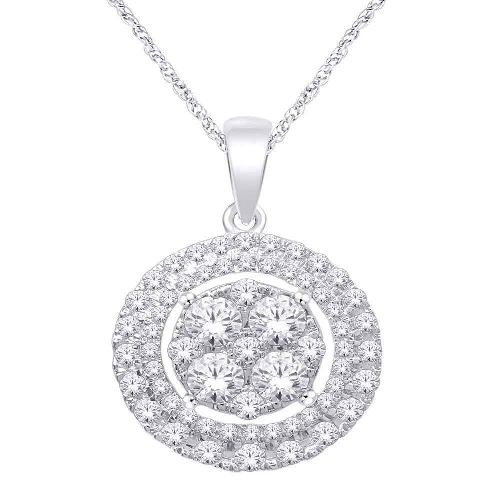 14K White Gold 1 1/10 ct.tw. Diamond Fashion Pendant