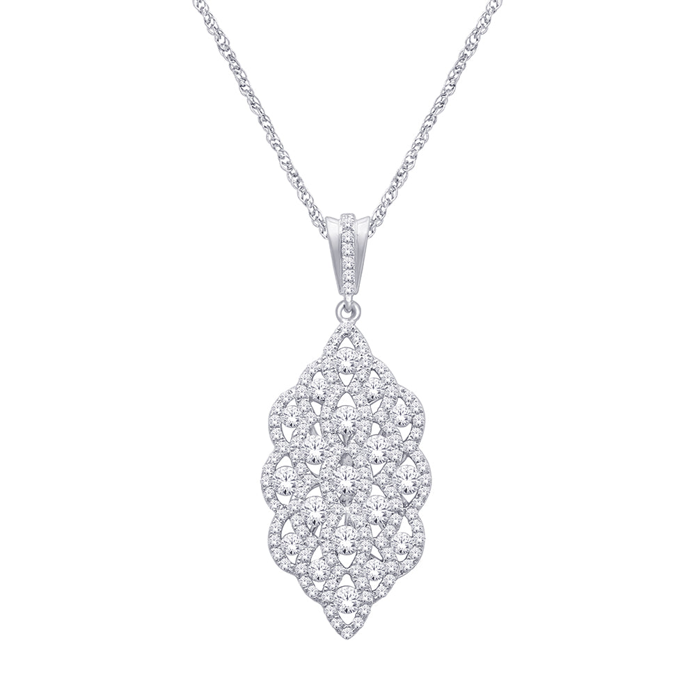 14K White Gold 1 3/4 ct.tw. Diamond Fashion Pendant