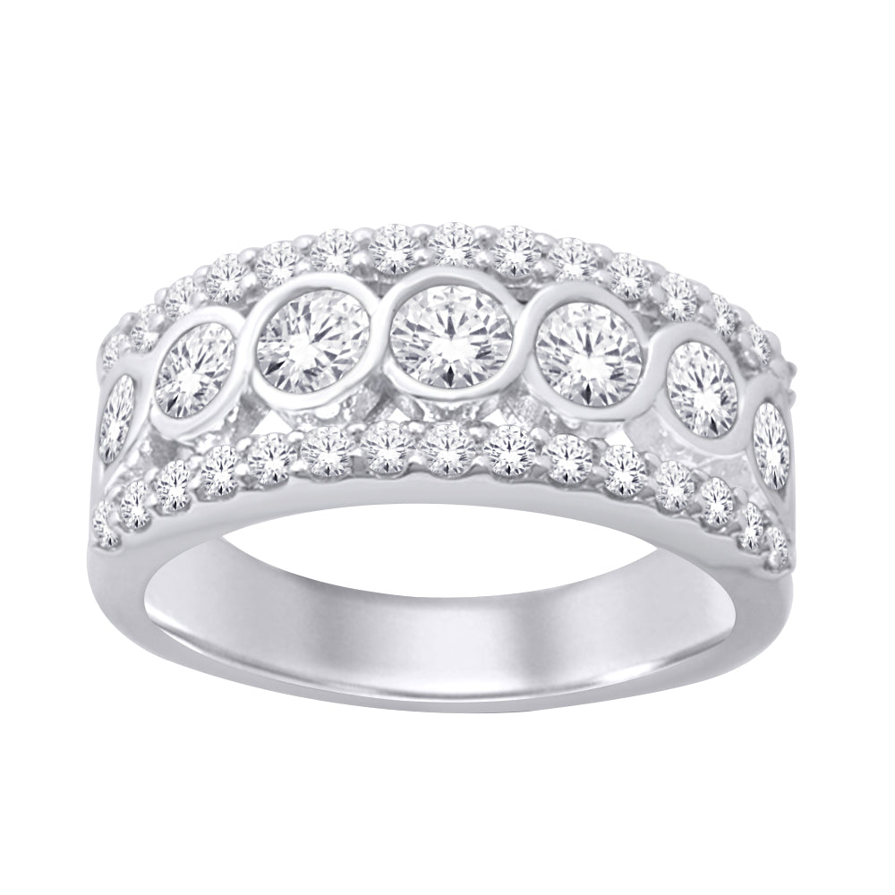 14K White Gold 1 1/2 ct.tw. Diamond Band