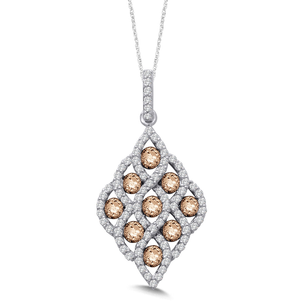 14K White Gold 1 1/50 ct.tw. Diamond Fashion penr