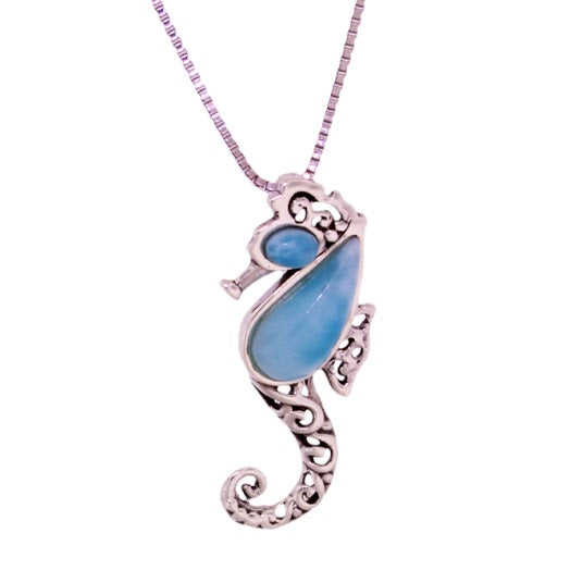 Beautiful Larimar Pendant in Sterling Silver