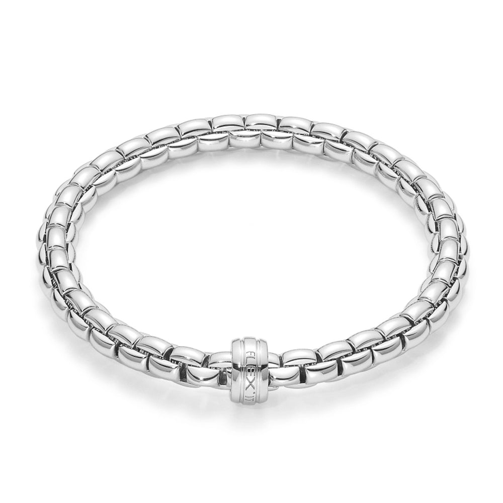 Fope Flex'it Eka 18ct White Gold Bracelet With Plain Rondel