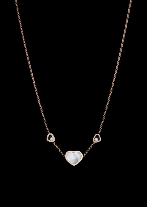 HAPPY HEARTS NECKLACE
18K ROSE GOLD, DIAMONDS AND MOTHER-OF-PEARL