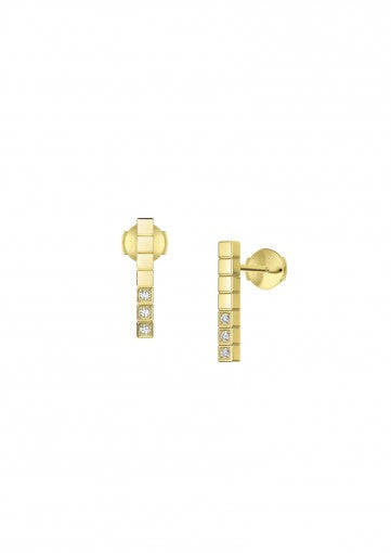 ICE CUBE PURE EARRINGS
 18K ETHICALLY CERTIFIED "FAIRMINED" YELLOW GOLD AND DIAMONDS