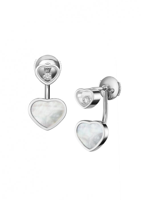 HAPPY HEARTS EARRINGS
18K WHITE GOLD, MOTHER-OF-PEARL AND DIAMONDS