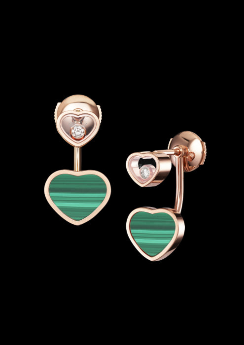 HAPPY HEARTS EARRINGS
18K ROSE GOLD, MALACHITE AND DIAMONDS