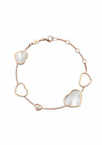 CHOPARD HAPPY HEARTS BRACELET18K ROSE GOLD, DIAMOND AND MOTHER-OF-PEARL