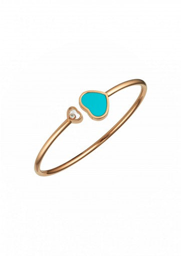 CHOPARD HAPPY HEARTS BRACELET
18K ROSE GOLD, DIAMOND AND TURQUOISE