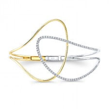 WHITE AND YELLOW GOLD CONTEMPORARY DIAMOND BANGLE