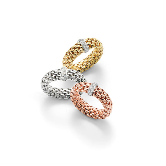 Fope Flex It Vendome 18kt Rose Gold With Diamond Rondelle Ring