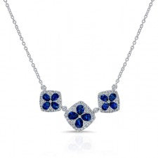 NATURAL COLOR WHITE GOLD FASHION SAPPHIRE DIAMOND NECKLACE