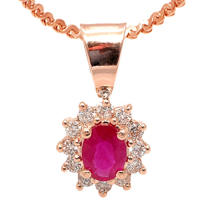 Gold Ruby And Diamond Pendant