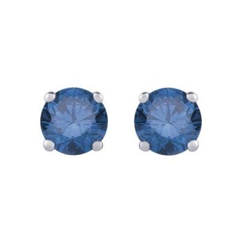 1.00 Ct Pair Of Blue Diamond Studs