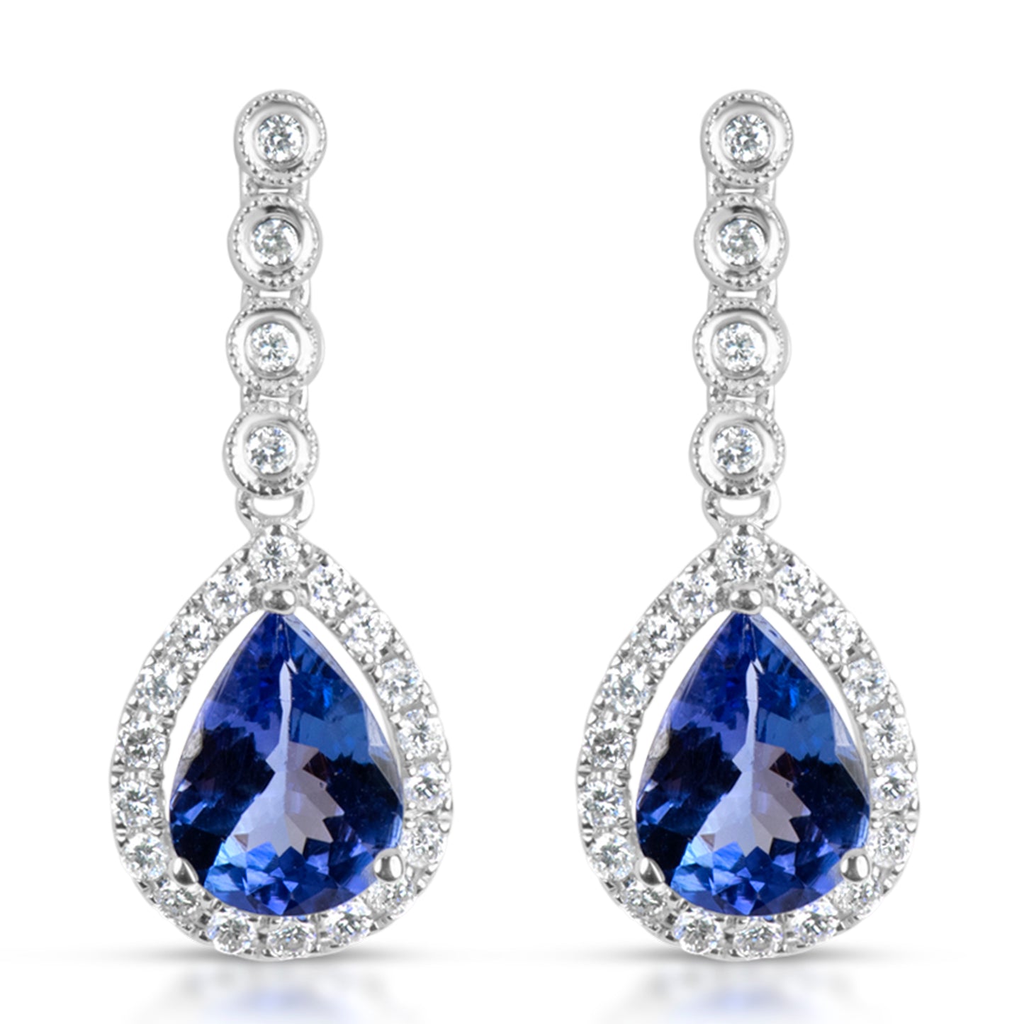 Gold TANZANITE and Diamond Earrings